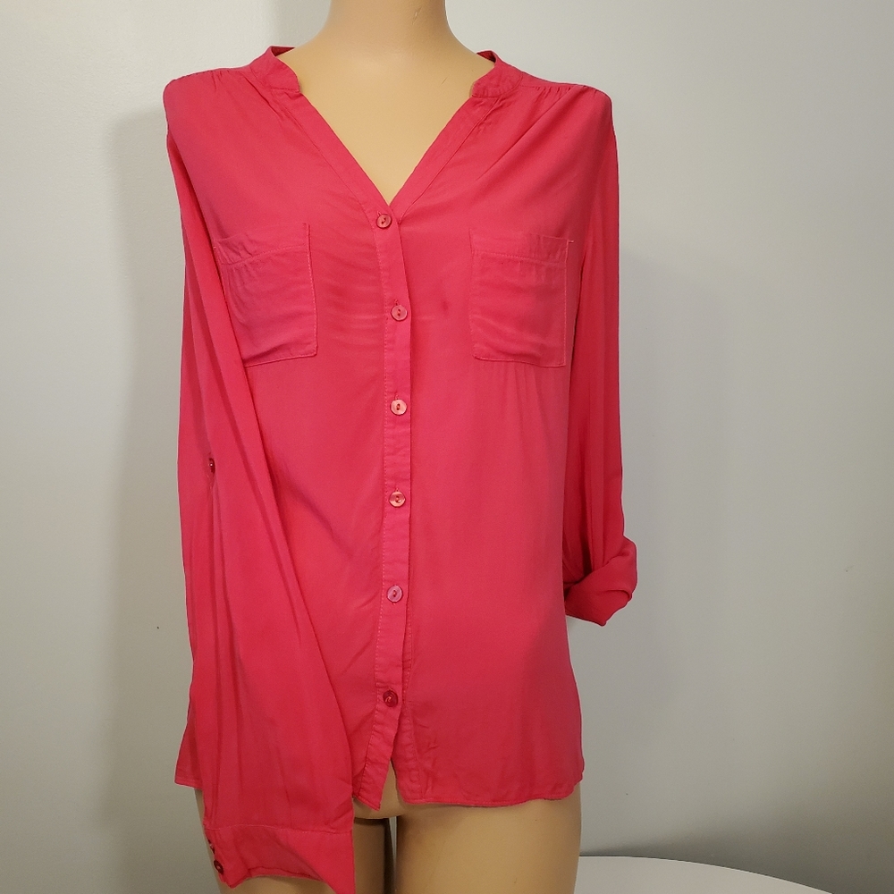 Atmosphere Red Button Up Blouse - image 2